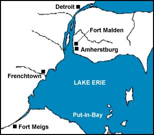 Location of Frenchtown and Fort Detroit