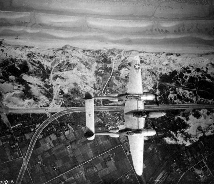 Over the coast of Belgium – May 1945.