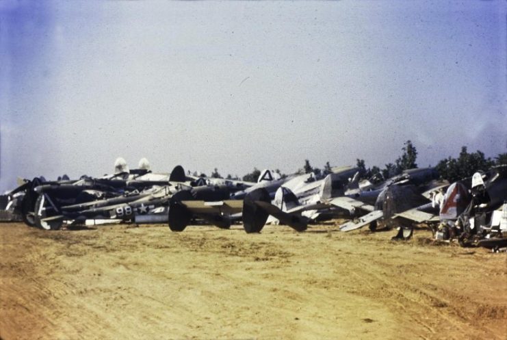 P-38 Boneyard in Panagar, India – October 1945.
