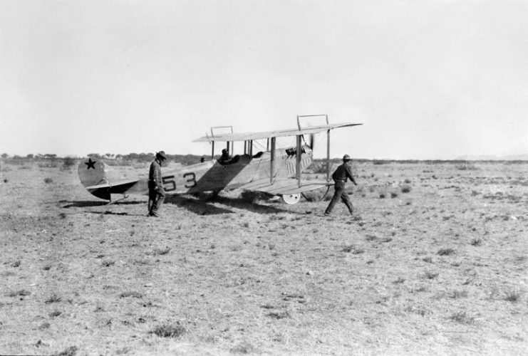 S.C. No. 53, a JN3 of the 1st Aero Squadron, at Casas Grandes, Mexico.