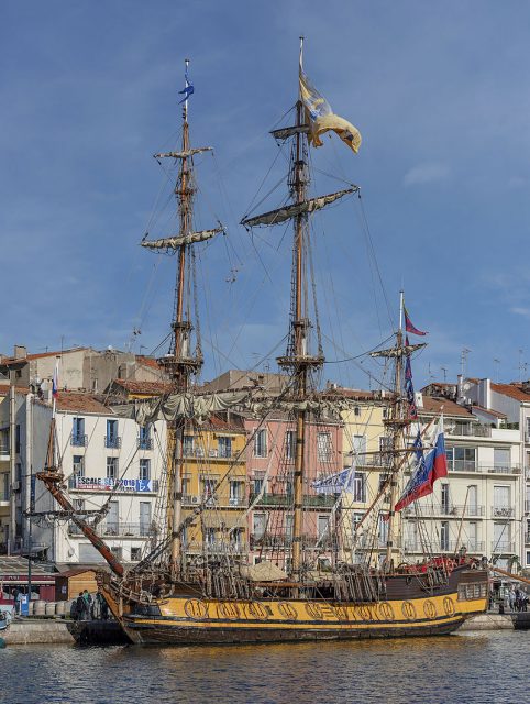 Shtandart (ship, 1999). During the event “Escale à Sète 2016”. Sète, Hérault, France.Photo Christian Ferrer CC BY-SA 4.0