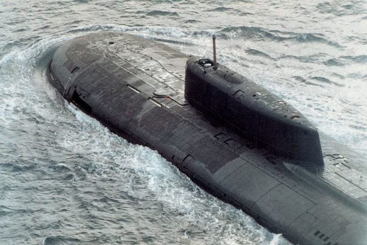 Submarine Oscar class, Bow view.
