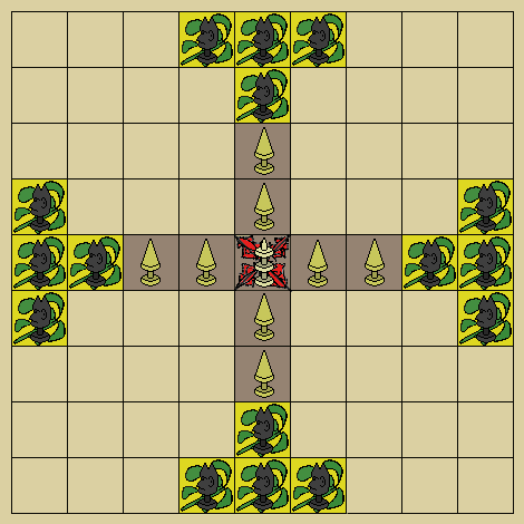 Tablut starting position: lighter “Swedes” start in centre; darker “Muscovites” start at the board’s edges. Based on Linnaeus’ sketches reproduced in Smith (1811).Photo: Wilhelm meis CC BY-SA 3.0