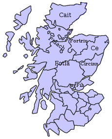 This map shows the approximate locations of the Pictish kingdoms, with Fidach included. Lordpeyre CC BY-SA 3.0