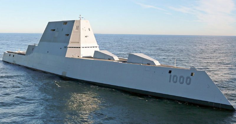 USS Zumwalt (DDG-1000) Zumwalt-class destroyer, a sister ship of USS Michael Monsoor (DDG-1001)