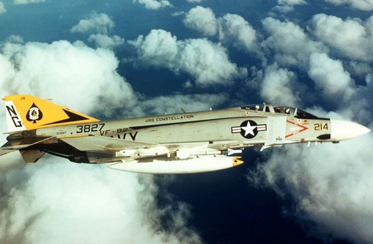 An F-4J Phantom II of Fighter Squadron VF-92 Silver Kings, from the USS Constellation
