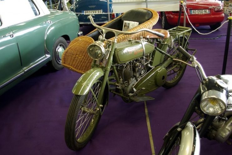 Harley Davidson 1918 with sidecar. Photo: Duch.seb / CC-BY-SA 4.0