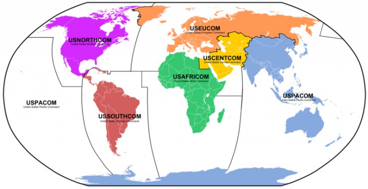 U.S. AFRICOM Area of Responsibility is shown in green. Photo: Lencer / CC-BY-SA 3.0