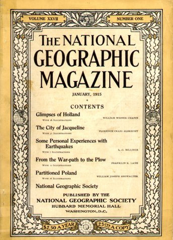 January 1915 cover of The National Geographic