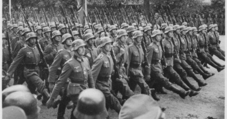 German Soldier Marching in Parade – 1939.