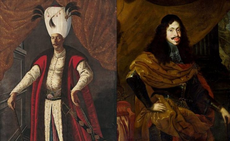 Left: Sultan Mehmed IV; Right: Block Emperor Leopold I