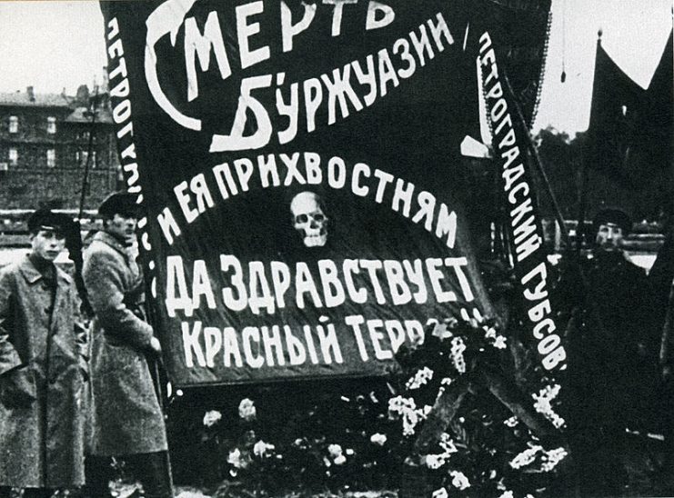 Death to the Bourgeoisie and its minions – Long live the Red Terror”, propaganda poster in Petrograd (St. Petersburg, 1918)