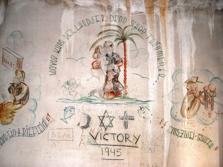 Graffiti from the World War II on the Island of Alimia, Greece.