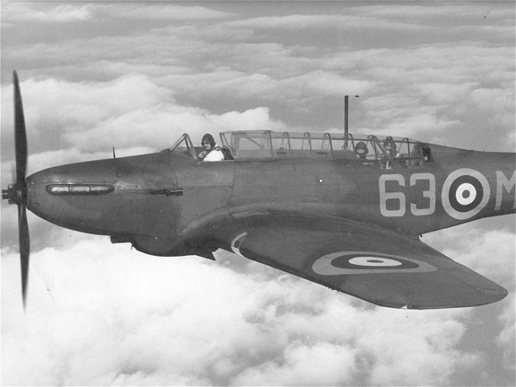 A Fairey Battle, of No. 63 Squadron, flying over RAF Benson, November 1939