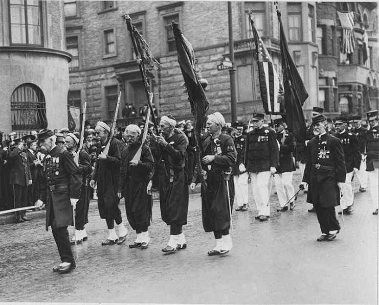 Old Zouaves of 1861 marching in New York City May 30th 1918