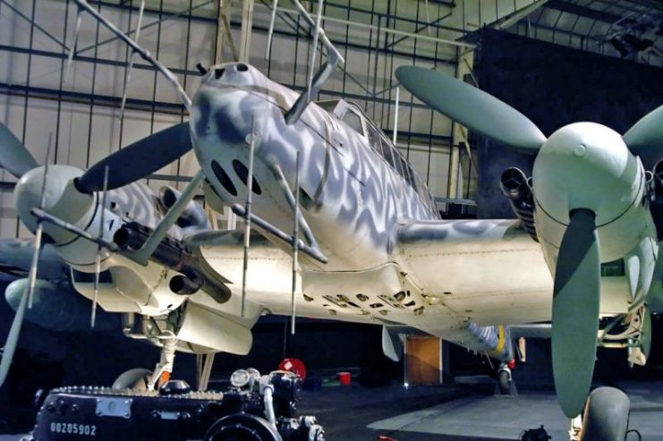A Bf 110 G-4 night fighter at the RAF Museum in London.