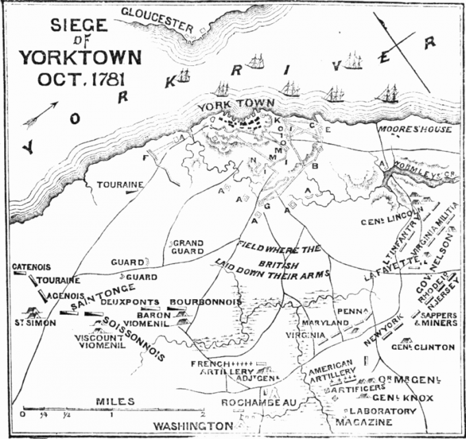 A plan of the Battle of Yorktown