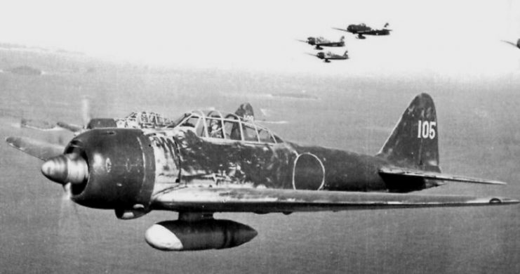 A6M3 Model 22, flown by Japanese ace Hiroyoshi Nishizawa over the Solomon Islands, 1943