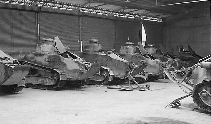 Abandoned Renault FT-17 Light tanks 1940