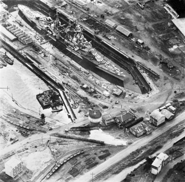 Admiral Hipper in drydock in Brest