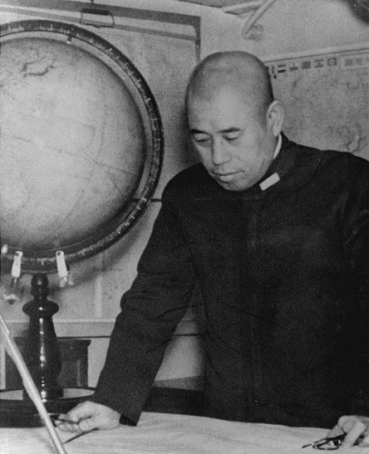 Admiral Isoroku Yamamoto, Imperial Japanese Navy Planning meeting photograph on battleship Nagato sometime in 1940, when he was Commander in Chief, Combined Fleet.