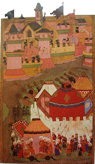 An Ottoman depiction of the siege from the 17th century, housed in the Istanbul Hachette Art Museum