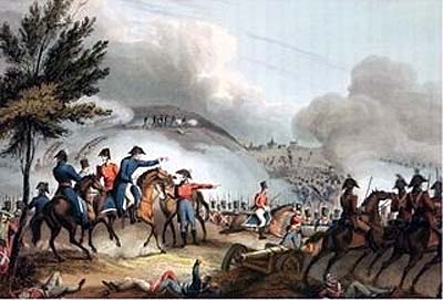 The Battle of Salamanca on July 22, 1812, was an important victory of the Allied forces under the command of Wellington against the French army under the command of Marshal Auguste de Marmont. It took place near the hills of the “Arapiles” south of Salamanca in Spain (Castile-Leon) and is therefore known in France as the Battle of the Arapiles (Bataille des Arapiles). The French losses of this battle were about 15,000 soldiers, the Allies at about 5,000 men. Marshal Marmont himself lost his right arm here.