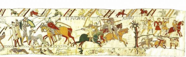 Bayeux Tapestry depicting the Saxon’s fleeing the Battle