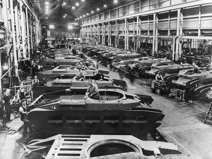 British Matilda Tank Assembly Line In Factory England 1941