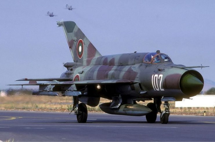 Bulgarian Air Force Mikoyan-Gurevich MiG-21bis SAU.Photo Chris Lofting GFDL 1.2