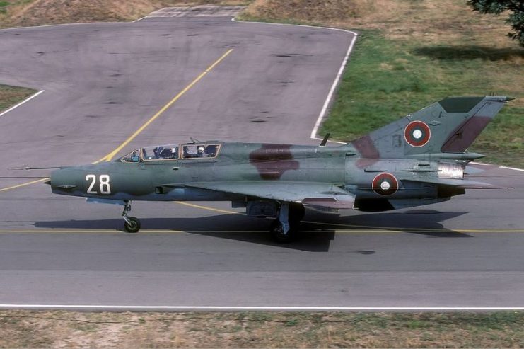 Bulgarian Air Force Mikoyan-Gurevich MiG-21UM.Photo Chris Lofting