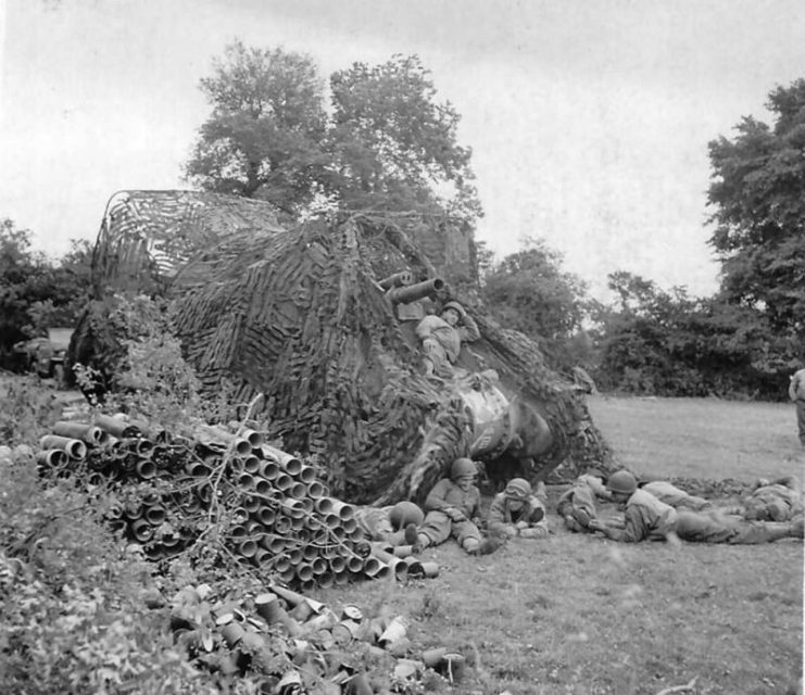 Camouflaged M7 Normandy, 1944