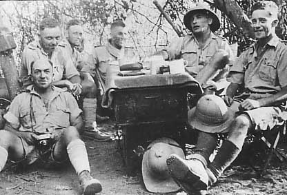 Captain Amilakhvari (2nd from right) with French soldiers, 1941.