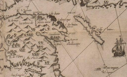 Chaleur Bay and Gulf of Saint Lawrence — extract of Champlain 1612 map.Photo Samuel de Champlain CC BY-SA 3.0