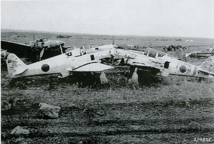 Derelict Ki-61s in 1945 after the surrender.