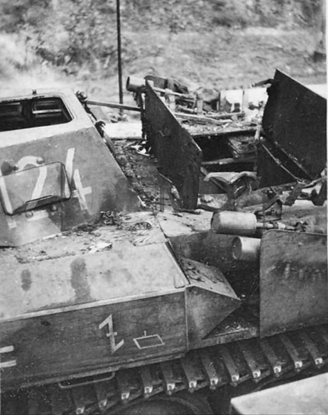 Destroyed “Flamingo” code 124 of the 19th Panzer-Division.