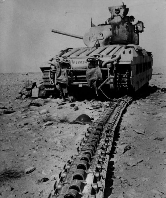 Destroyed Matilda tank T18934 – North Africa