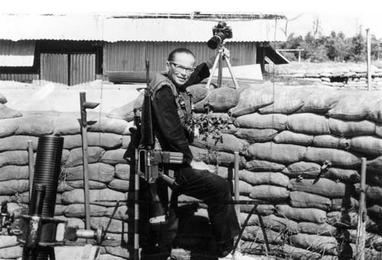 Chapelle at the Don Phuc command post on the Vietnamese–Cambodian border, 1964.