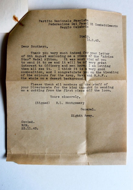 Figure 11 – Copy of Montgomery letter. Courtesy: Imperial War Museum