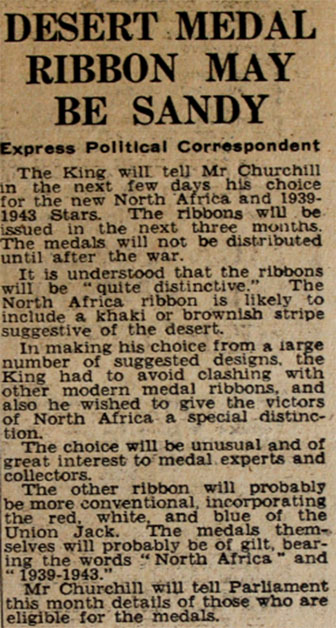 Figure 3 – Ribbon news article. Courtesy: Imperial War Museum