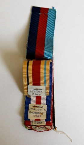 Figure 7 – Swatch showing 1939-45, Africa, France and Germany star ribbons Courtesy: Imperial War Museum
