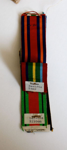 Figure 8 – Swatch show defense Medal, Burma and Pacific Star ribbon Courtesy: Imperial War Museum
