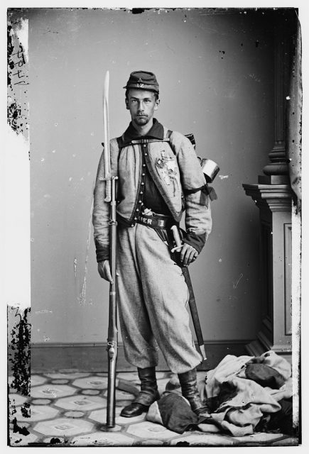 Francis Brownell in is Fire Zouave uniform