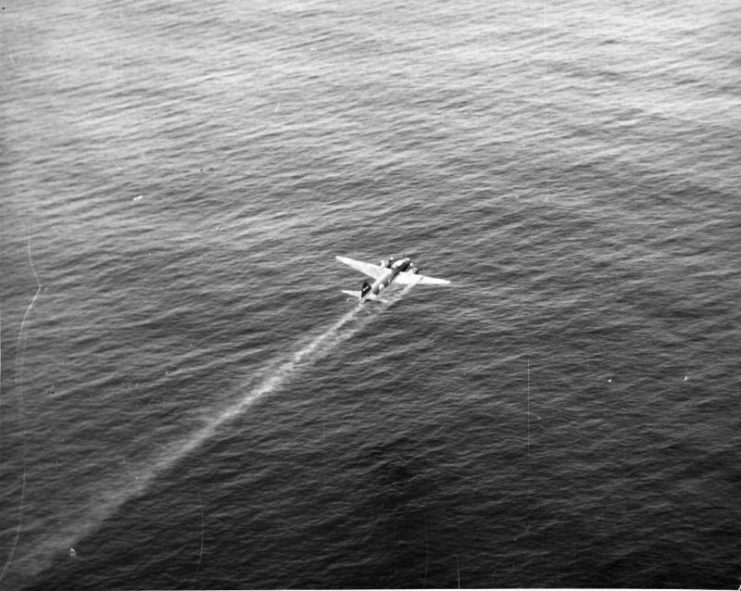 G4M bomber leaving smoke trails