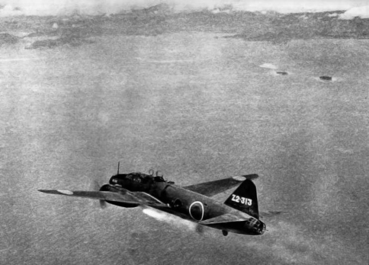 G4M1 coded Z2-313 of 751 Kokutai in flight, 1943