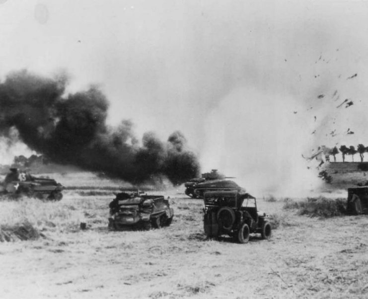 German Mortar Attack hits an Allied Truck – 1944.