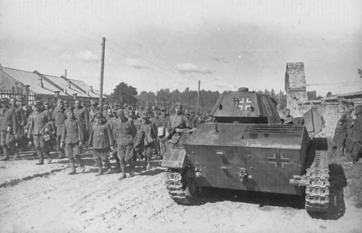 German prisoners and ex-german T-70 near Kiev August 16, 1944