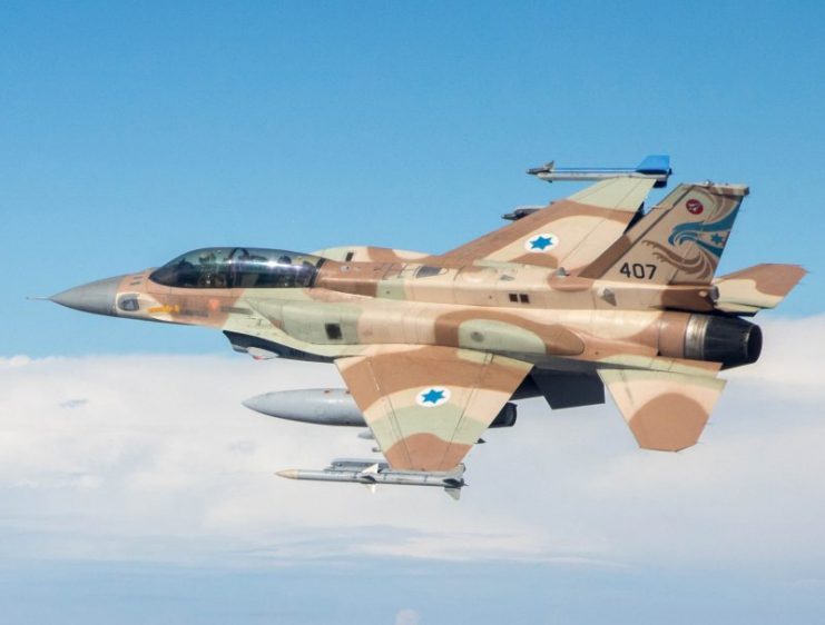 IAF F-16I Sufa escorting the new F-35I Adir stealth multi-role fighter. Photo: Israeli Air Force