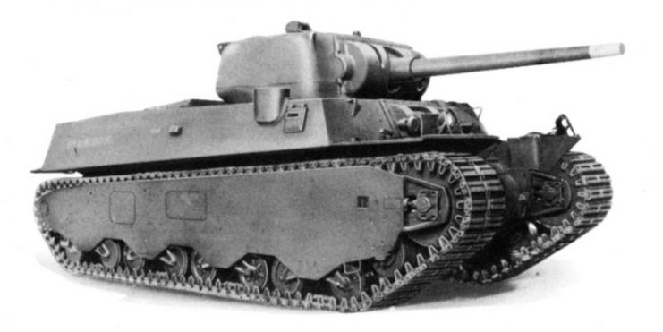 US M6A1 heavy tank (WWII era) scanned from TM 9-2800.Note the angular welded hull