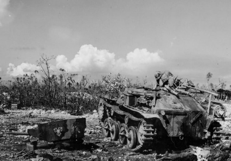 Japanese 14th Infantry Division Type 95 “Ha-Go” light tank, Peleliu, September 1944